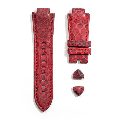 Leather Strap in Red Python